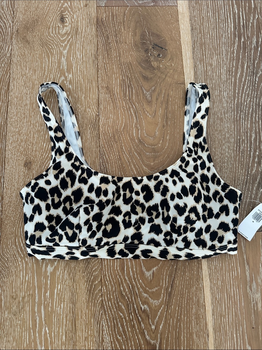 NWT! OLD NAVY Leopard Print Scoop Bralette Bikini Top - size Medium